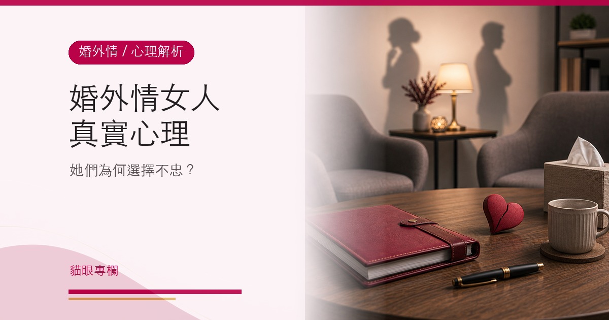婚外情女人的真實心理！她們為何選擇不忠？