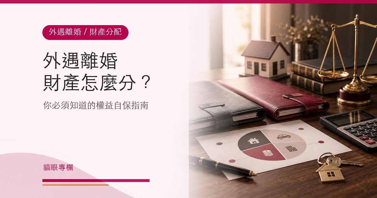 另一半外遇我該怎麼辦？外遇離婚財產分配權益自保指南